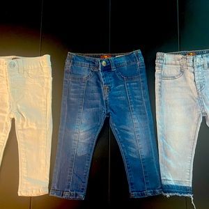 3 pairs of 7 of all mankind  jeans size 12 month